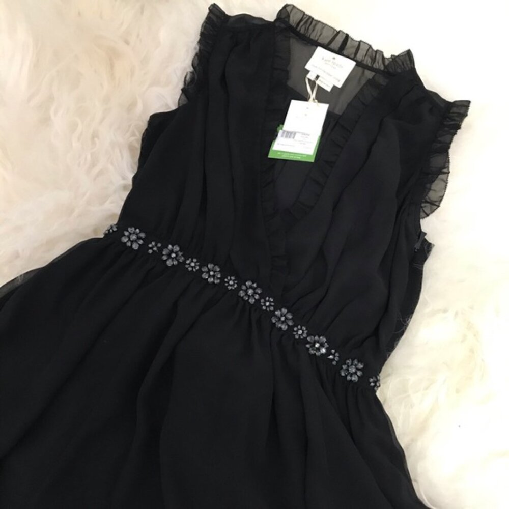 Kate Spade Chiffon Embellished Mini Dress - Picture 4 of 8